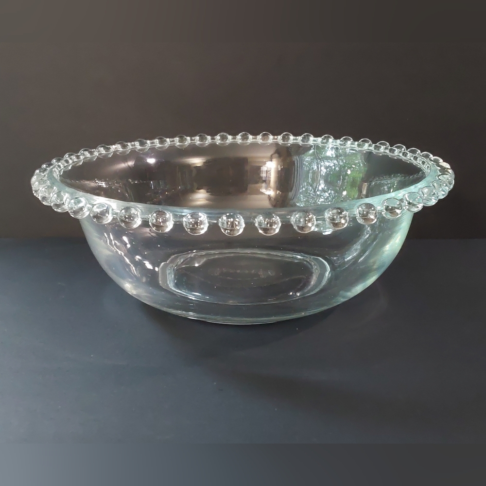IMPERIAL CANLEWICK Glass Bowl with Beaded Rim